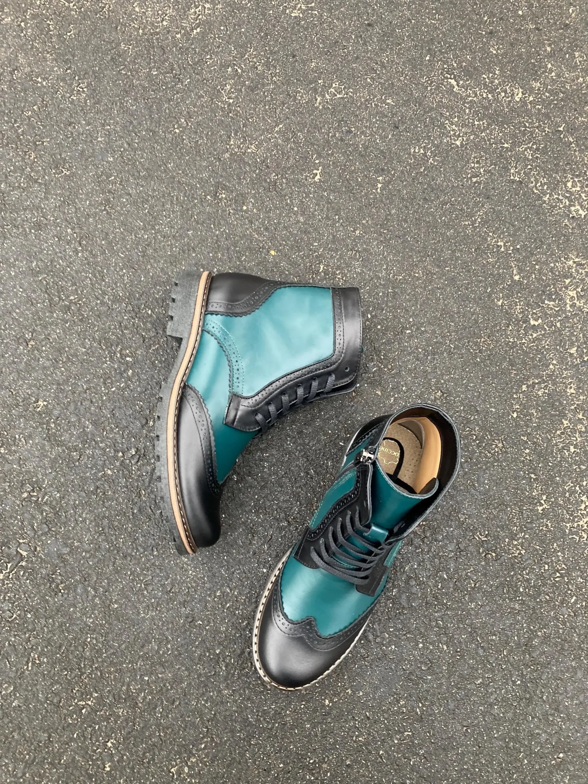 Two-tone Leather Women’s Brogue Boots