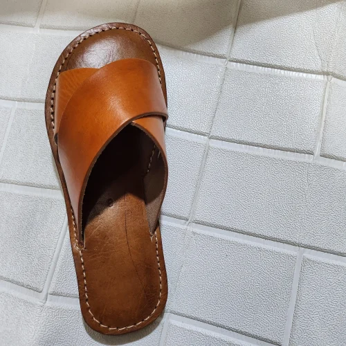 Women’s Brown Crisscross Moroccan Leather Sandals