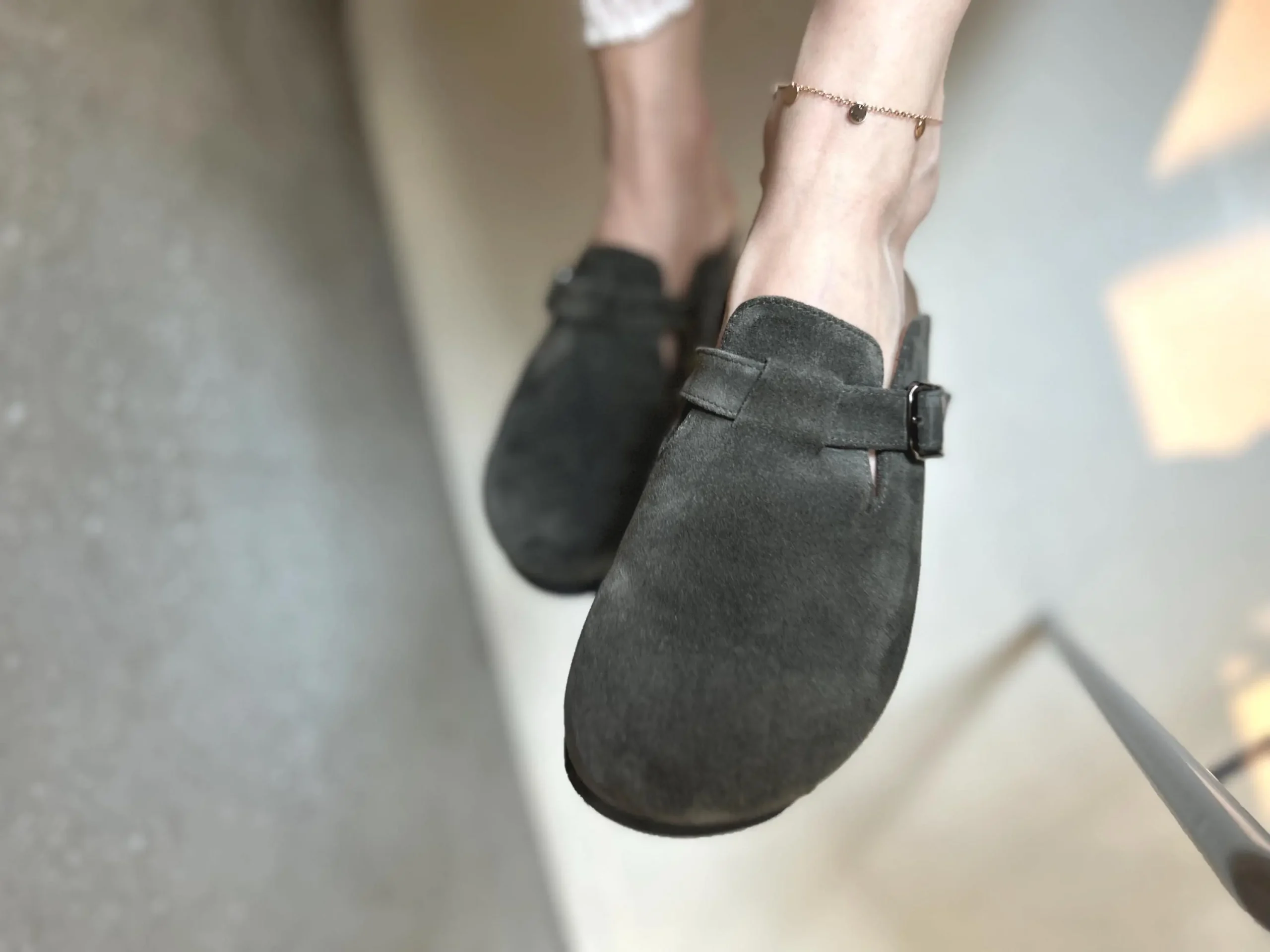 Moss Green Suede Mules: Women's Summer Sandals