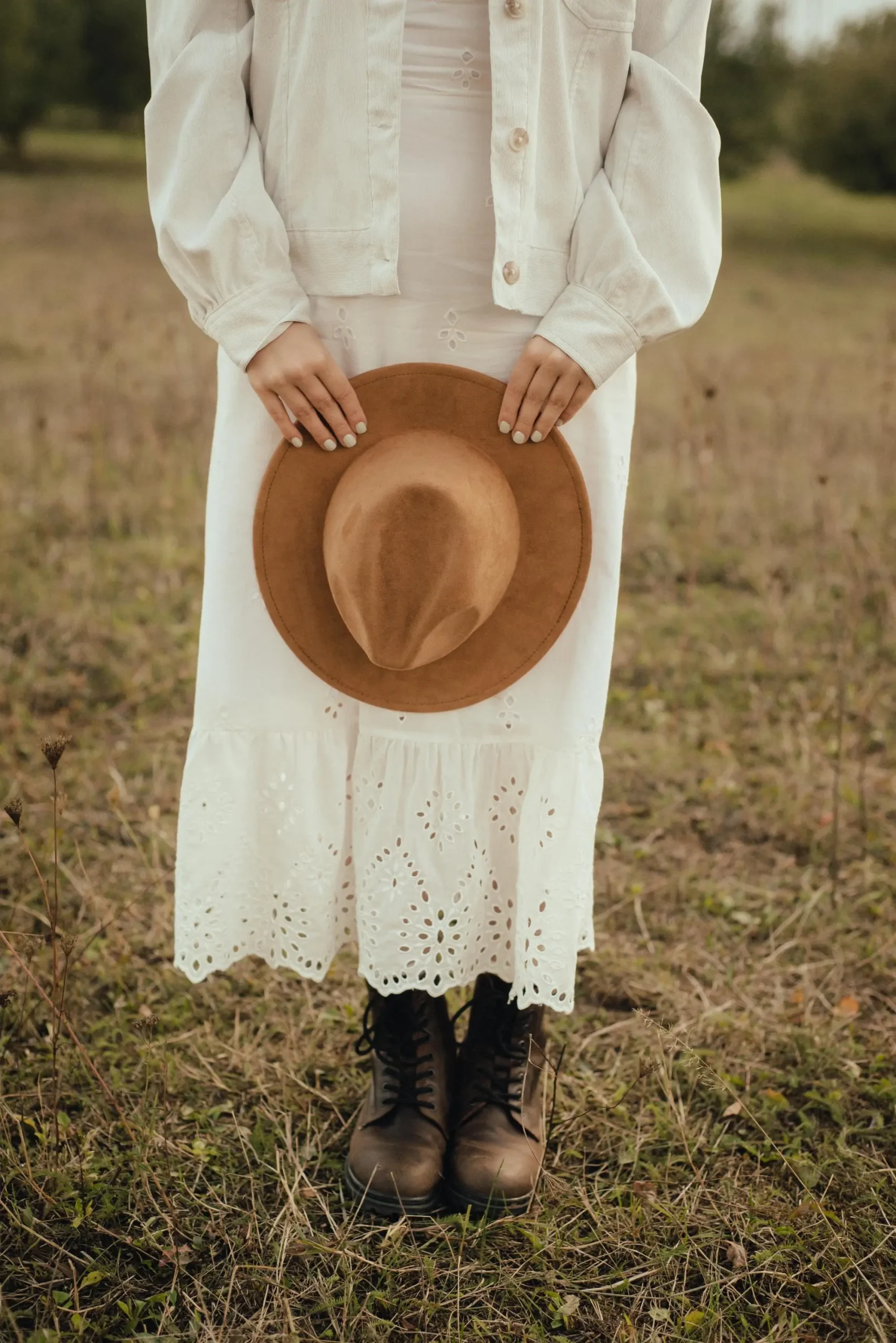Handmade Brown Leather Boots Vintage Lace Up Fur